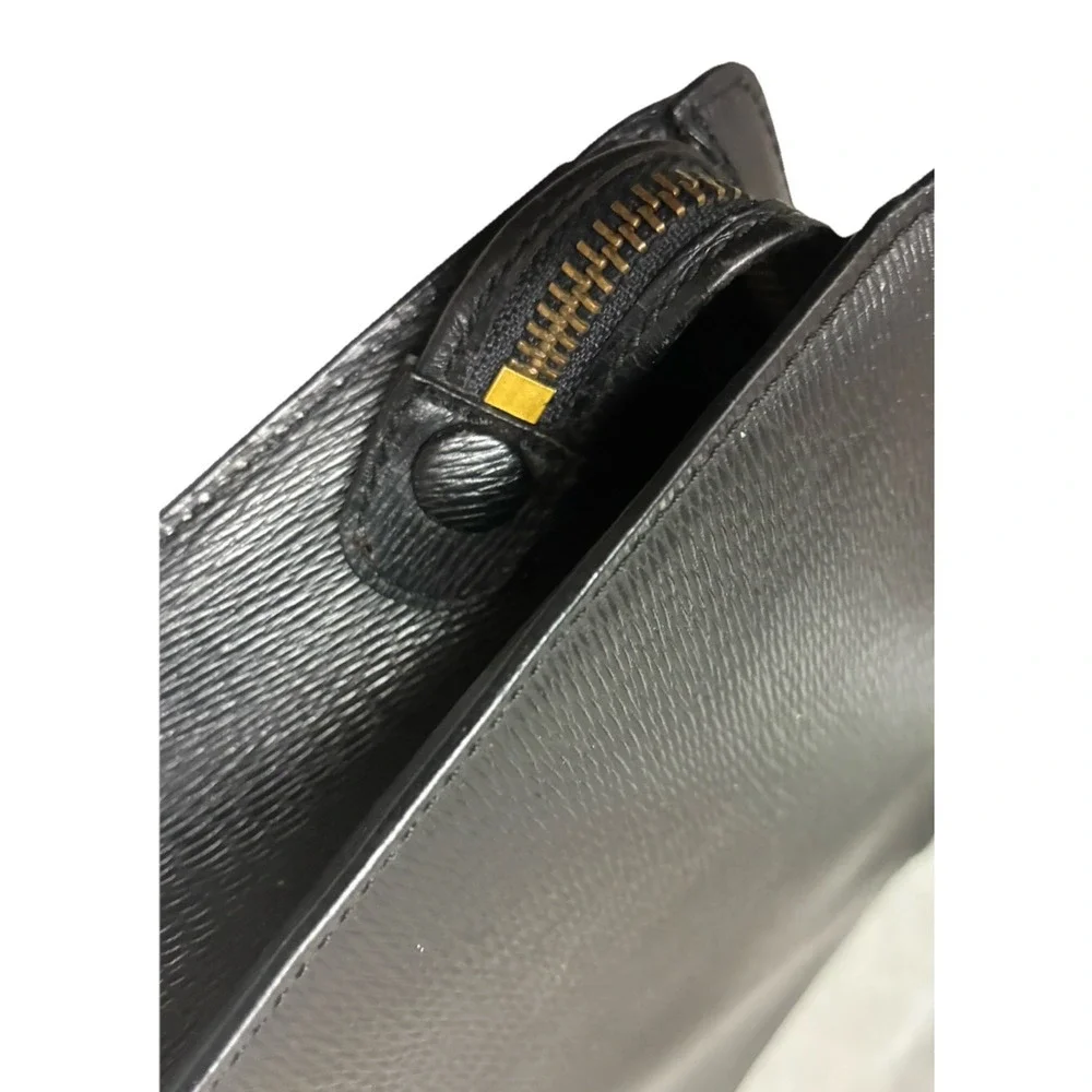 Vtg S.T. Dupont Paris Pouch Men's Black Textured Leather Carry All Bag *no strap